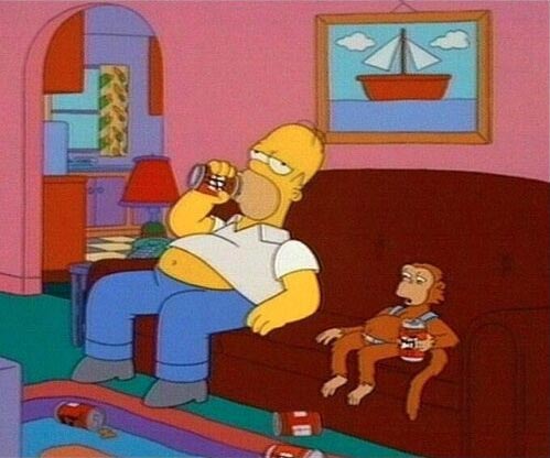 Homer Simpson chilling with Mojo